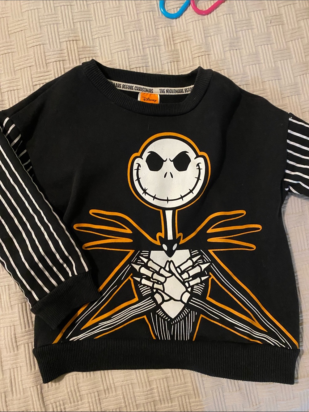 Disney Black & White Jack Skellington Sweatshirt with Orange Accents kids 4t